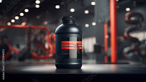 Fototapeta Naklejka Na Ścianę i Meble -  sport nutrition on gym background