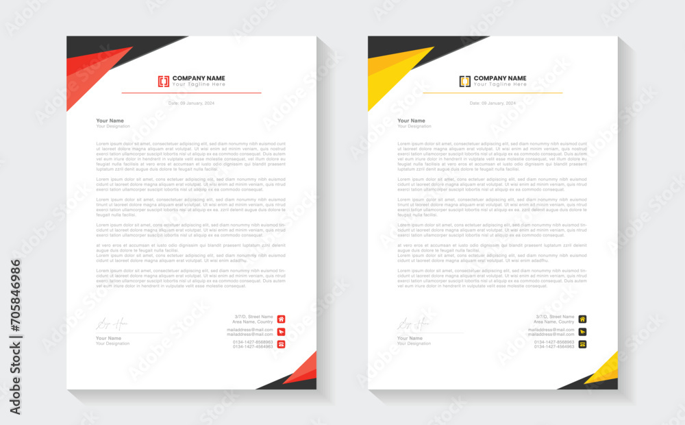 Corporate modern letterhead design template. creative modern letterhead design template for your project. Printable A4 size, Template. Elegant editable letterhead design. Minimal, professional