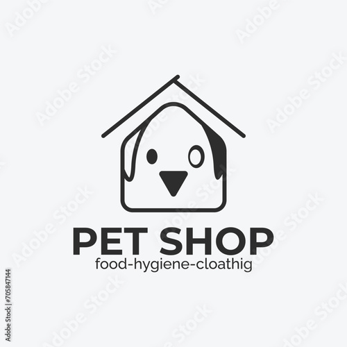 Pet shop logo simple design, icon pet shop minimalist