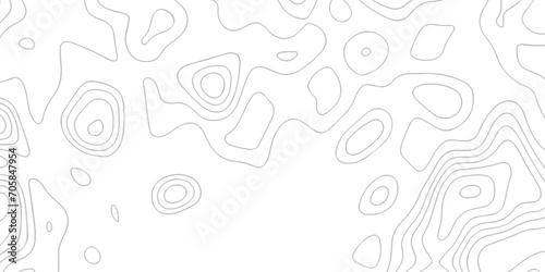Topographic map background geographic line map with seamless ornament design. The black on white contours vector topography stylized height of the lines map.