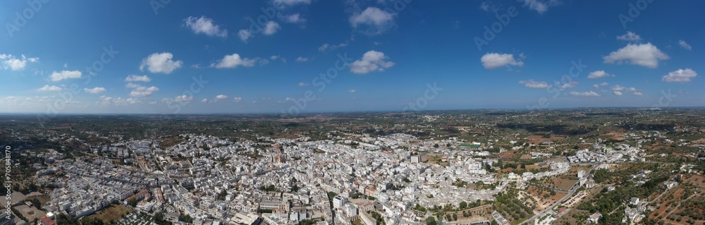 Aerial view of trulli of Alberobello town. Bari, Puglia, Italy