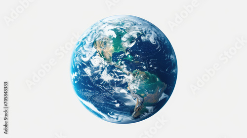 Planet Earth on White Background