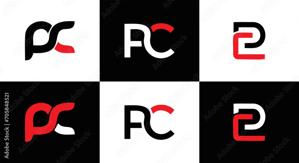 PC logo. P C design. White PC letter. PC, P C letter logo design ...