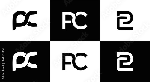 PC logo. P C design. White PC letter. PC, P C letter logo design. Initial letter PC letter logo set, linked circle uppercase monogram logo. P C letter logo vector design.	
 photo
