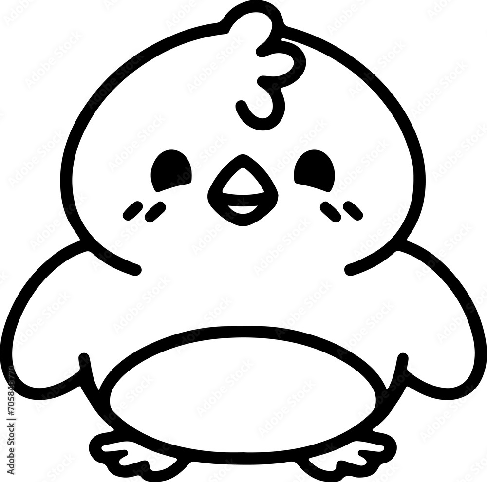 cute bird illustation in simple line style cute bird illustation in simple line style
