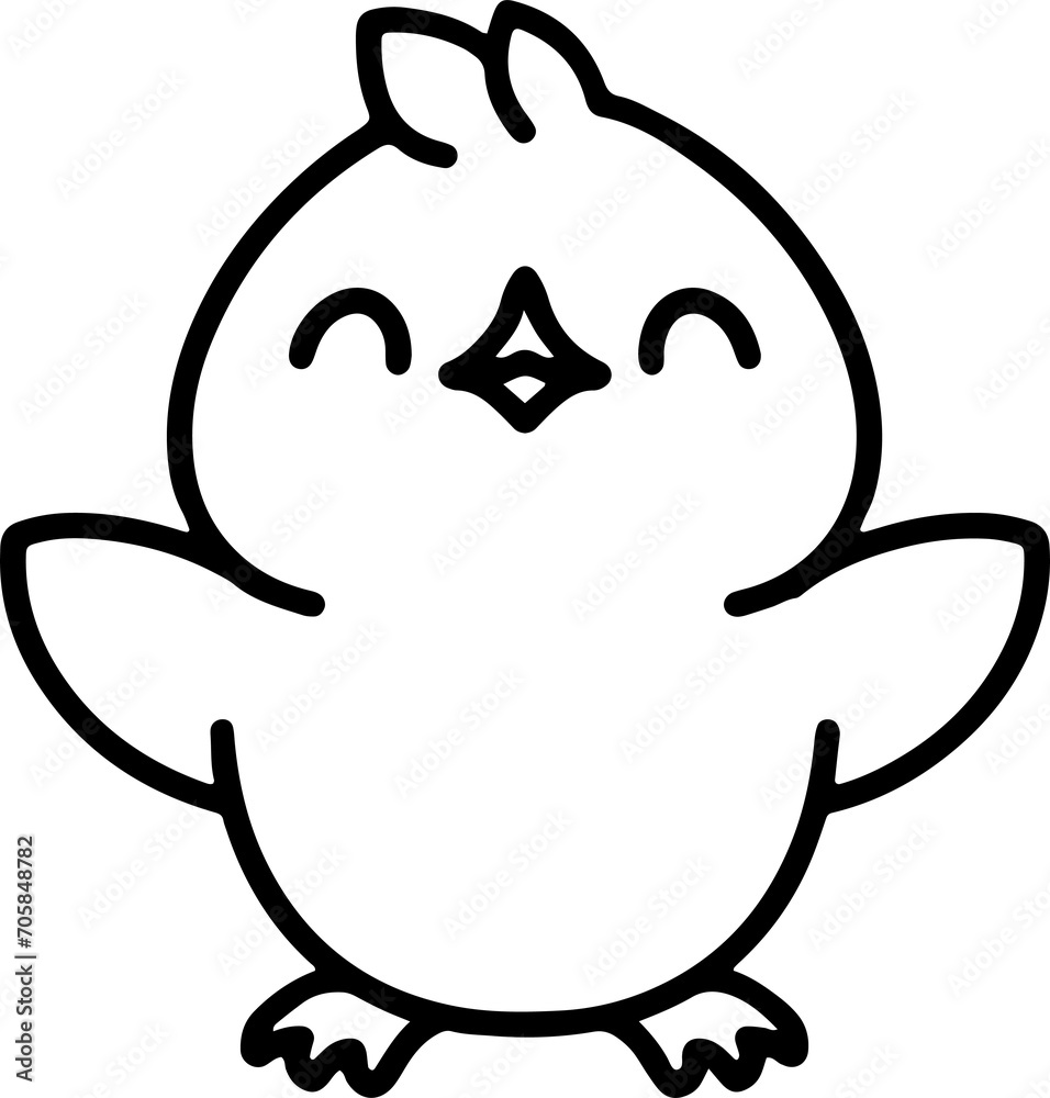 cute bird illustation in simple line style cute bird illustation in simple line style