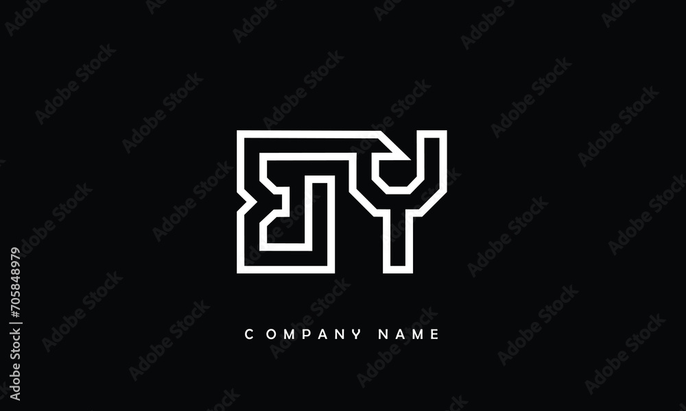 BY, YB, B, Y Abstract Letters Logo Monogram