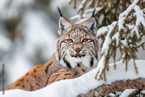 The majestic gaze of a Lynx in its natural habitat