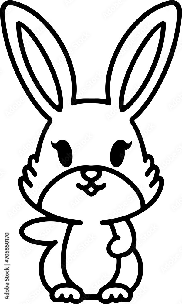 Fototapeta premium Cute Rabbit Simple Cartoon