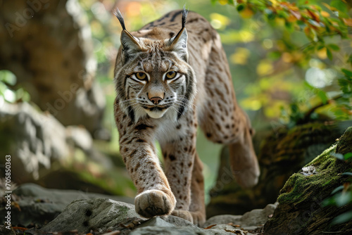 A Lynx in a stealthy prowling stance © Veniamin Kraskov