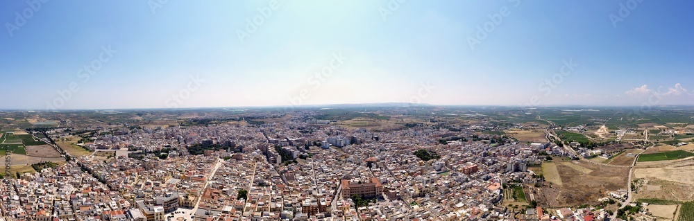 Aerial view of Canosa di Puglia town located in the province of Barletta, Andria, Trani, Italy