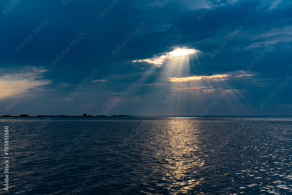 The Great Russian Volga River and its banks.