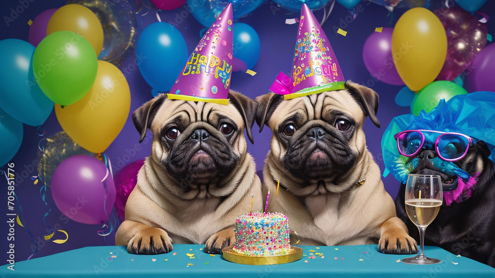 Fröhlicher, lustige Geburtstagskarte zum ausdrucken oder versenden