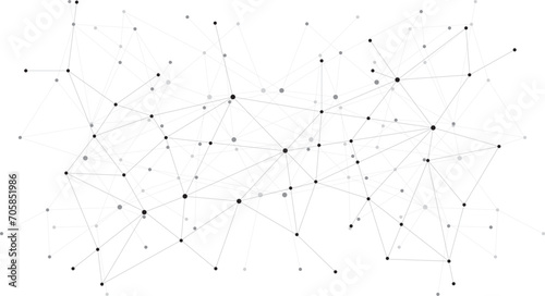 connected dots - abstract black and white background