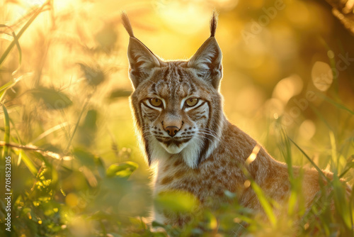 A Lynx bathed in sunlight, with a penetrating stare © Veniamin Kraskov