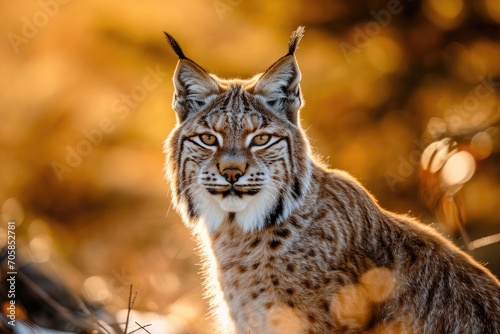A Lynx bathed in sunlight, with a penetrating stare © Veniamin Kraskov