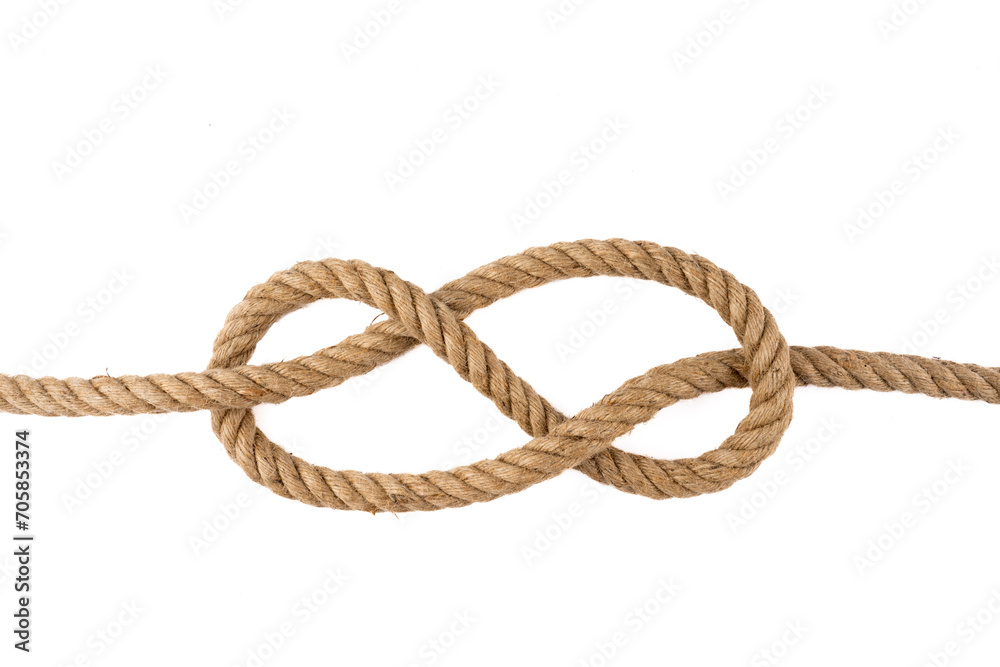 Obraz premium Thick rope on white background