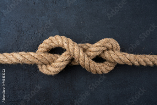 Thick rope on black background