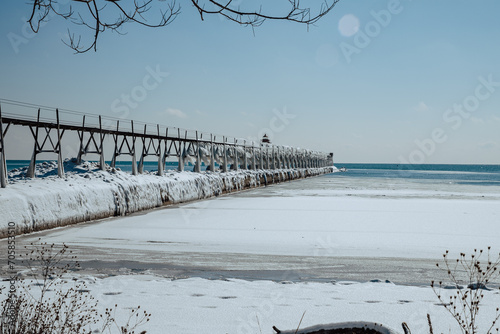 pier in the snow