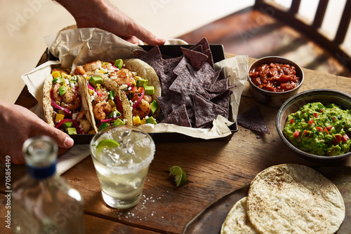 Grilled Shrimp Taco Table Scene