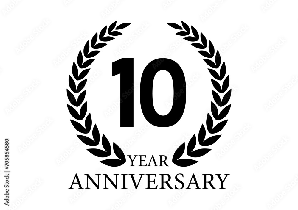 10 Years or Ten Years Anniversary Logo. Anniversary Celebration Logo for Wedding, Birthday Party or Celebration. Vector Illustration. 10 Years or Ten Years Anniversary Logo. Anniversary Celebration Logo for Wedding, Birthday Party or Celebration. Vector Illustration.