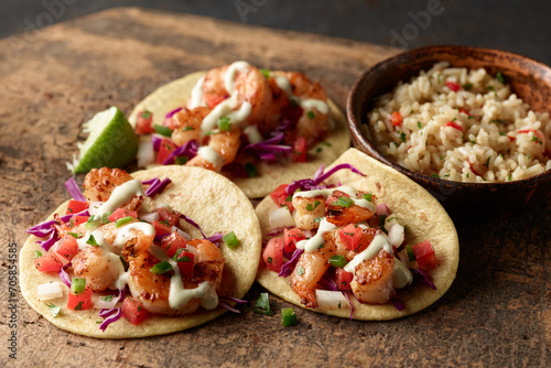 Grilled Shrimp Tacos with Rice