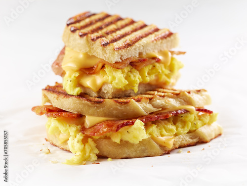 Bacon Egg and Cheddar Breakfast Panini 