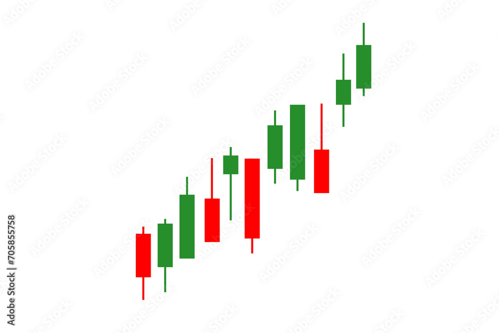 Green and red Candlestick chart pattern graph transparent png file type