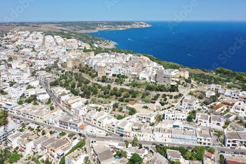 Aerial view of Castro village near Castro Marina. Lecce, Salento, Puglia, Italy © DVisions