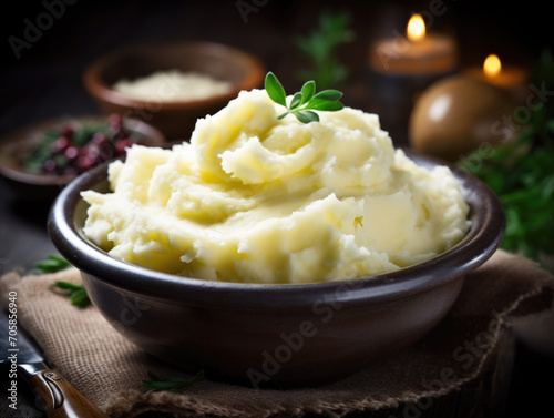 Creamy Mashed Potatoes in Rustic Bowl
