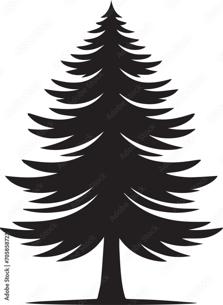 Fototapeta premium Tree silhouette editable vector illustration for logo icon isolated over white background