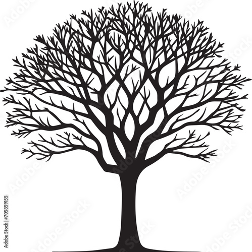 Tree silhouette editable vector illustration for logo icon isolated over white background