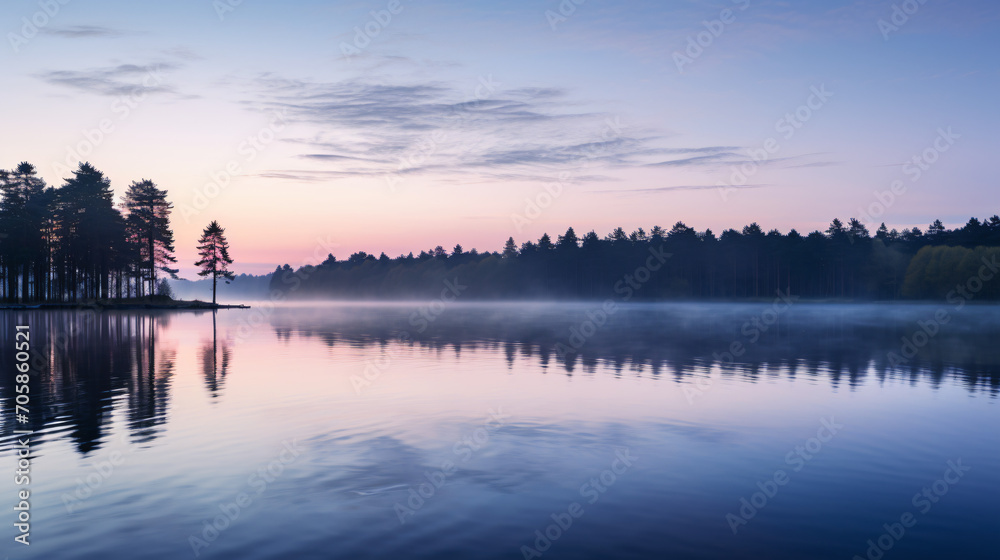 A serene lakeside at dusk reflecting the peacefulness essential for mental health.