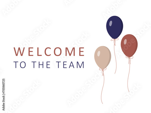 Welcome to the team card with balloons