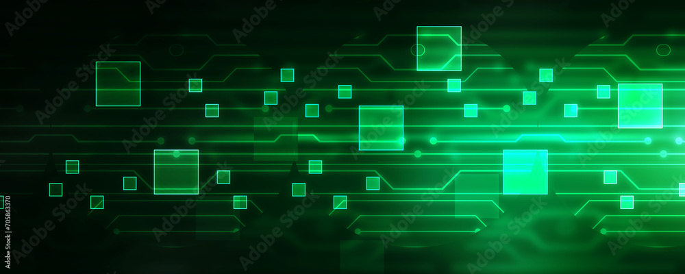 2d illustration Abstract futuristic electronic circuit technology background

