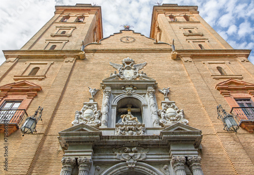 GRANADA, SPAIN - MAY 29, 2015: The porta of baroque church Nuestra Senora de las Angustias.