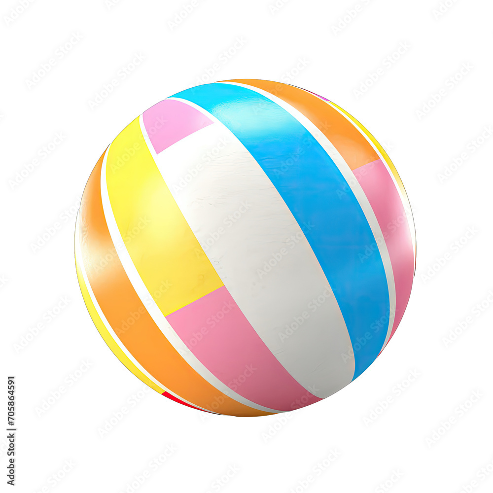 Beach ball, Sports and games at the beach, isolated on transparent background