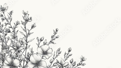 Simple and elegant line art illustrations of botanical elements on a white background, adding a touch of nature to the banner. [Botanical line art]