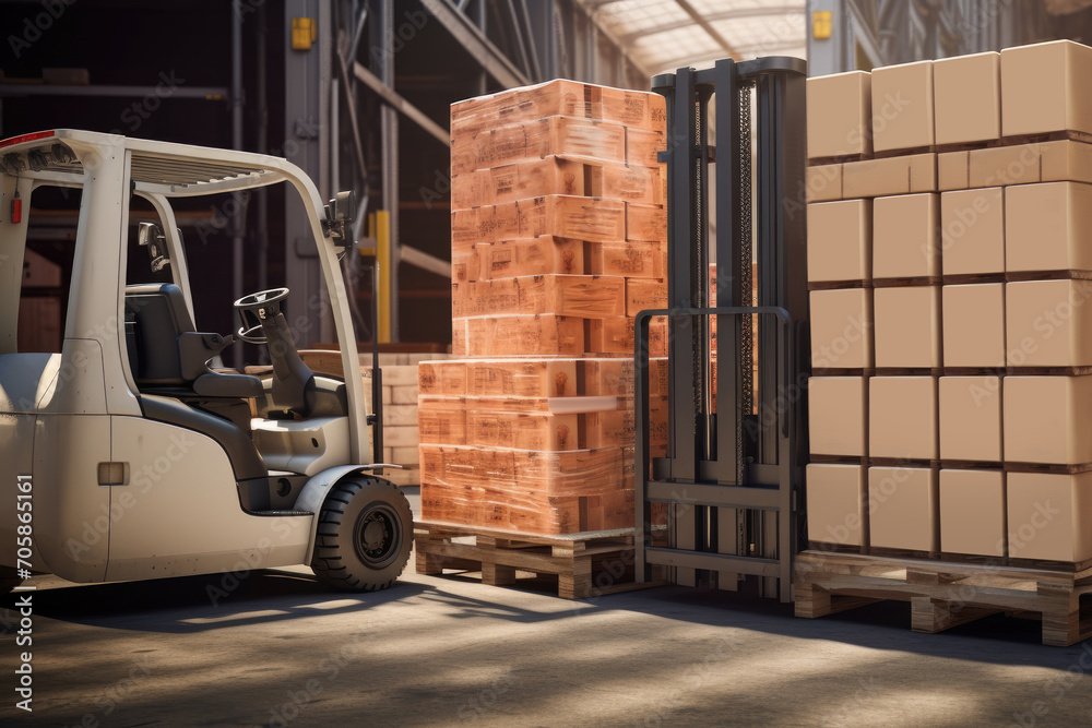 automated management inventory and delivery robot at storage warehouse, AI Generated. automated management inventory and delivery robot at storage warehouse, AI Generated.