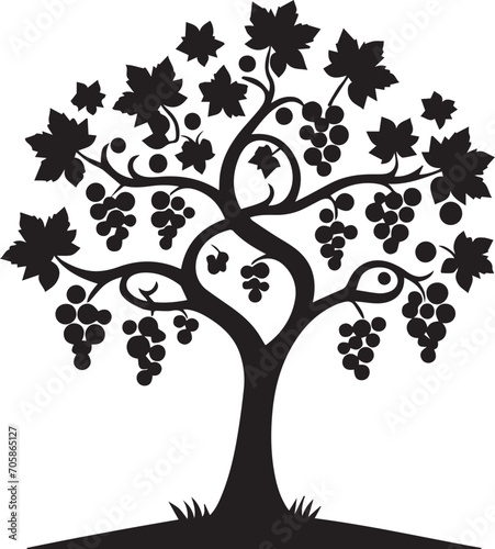 Tree silhouette editable vector illustration for logo icon isolated over white background