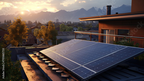 solar panels rooftop system for renewable energy