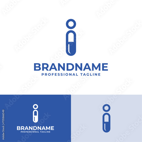 Letter I Capsule Logo, suitable for business related to Capsule or Pill with I initial