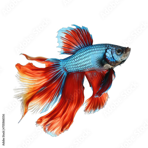 Betta fish - colorful fighting fish on transparent background