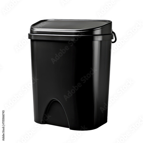Black dust bin - waste treatment and environmental protection on transparent background
