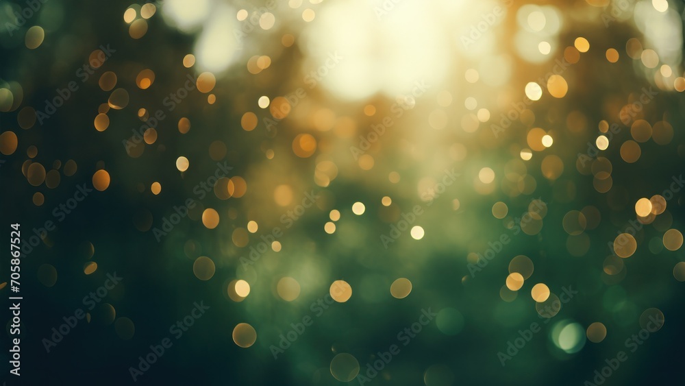 Dappled Light Through Leaves Creating a Mystical Bokeh Effect Poster or Sign with Open Empty Copy Space for Text 
