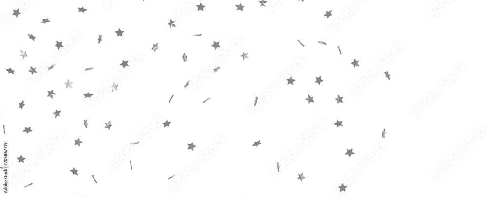 sparkles silver stars on white background with text place- Image
