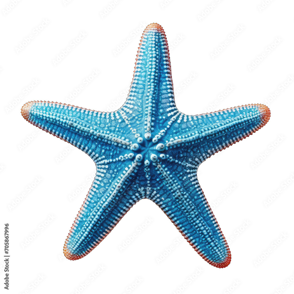 blue starfish - echinoderm on transparent background blue starfish - echinoderm on transparent background
