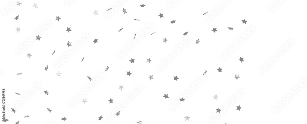 sparkles silver stars on white background with text place- Image