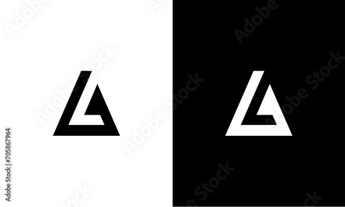 Triangle logo initials A L negative space