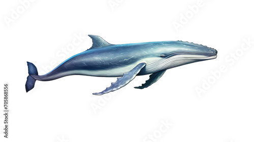 Blue Whale - largest mammal on earth on transparent background